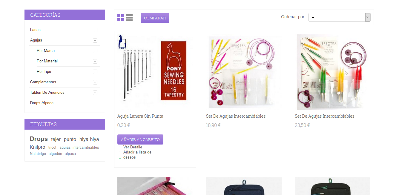 Aporlana listado productos